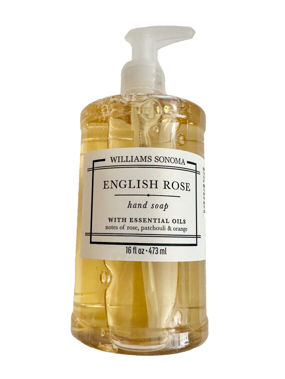NEW Williams Sonoma English Rose Hand Soap Wash Essential Oils (16 oz, USA)